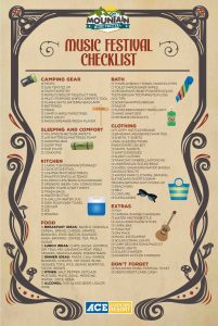 Packing Checklist - Mountain Music Festival - Mountain Music Festival