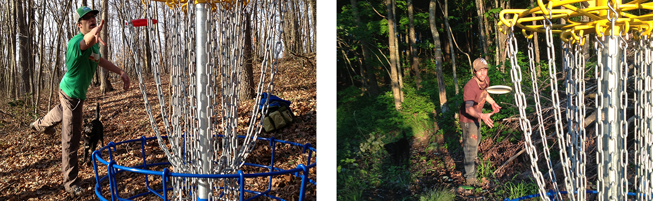 The mountaintop disc golf course on property at ACE Adventure Resort in Oak Hill, WV.