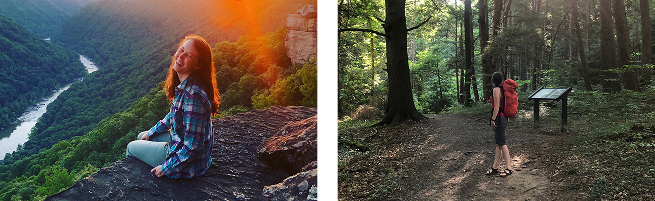 Hiking in West Virginia on the Endless Wall trail in the New River Gorge with ACE Adventure Resort.