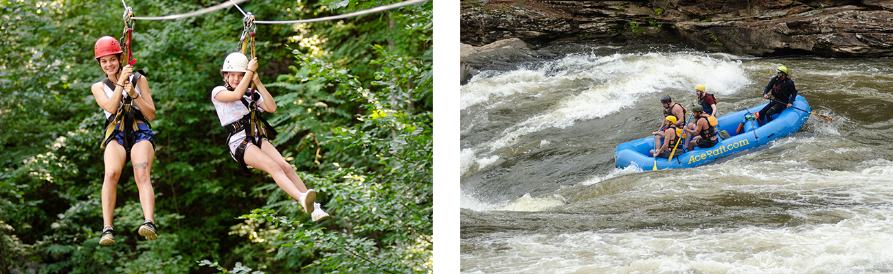 Zip line tours and whitewater rafting in the New River Gorge with ACE Adventure Resort.