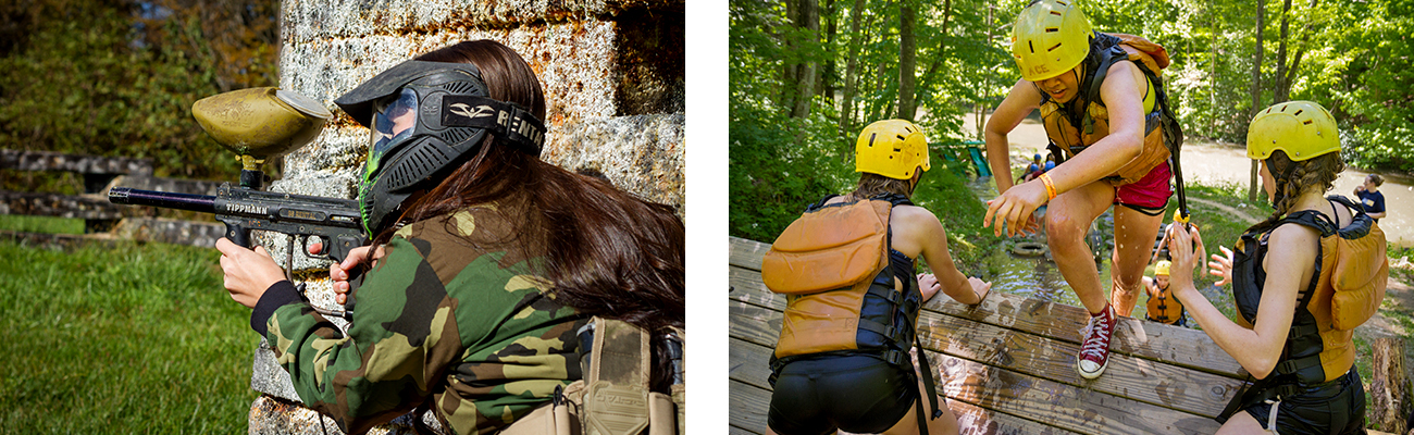 Paintball and the mud challenge obstacle course as part of GIRL Fest activities as ACE Adventure Resort in West Virginia.