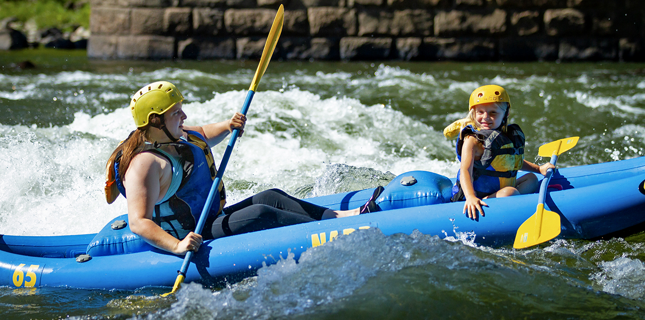 Whitewater rafting trips for girls under 12 available with ACE on the New River.