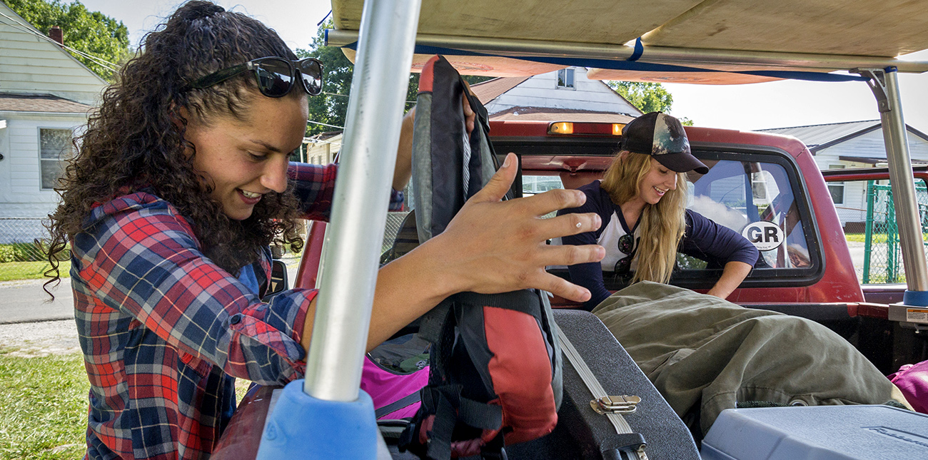 Packing the car for an east coast road trip to ACE Adventure Resort in the new River Gorge, West Virginia.