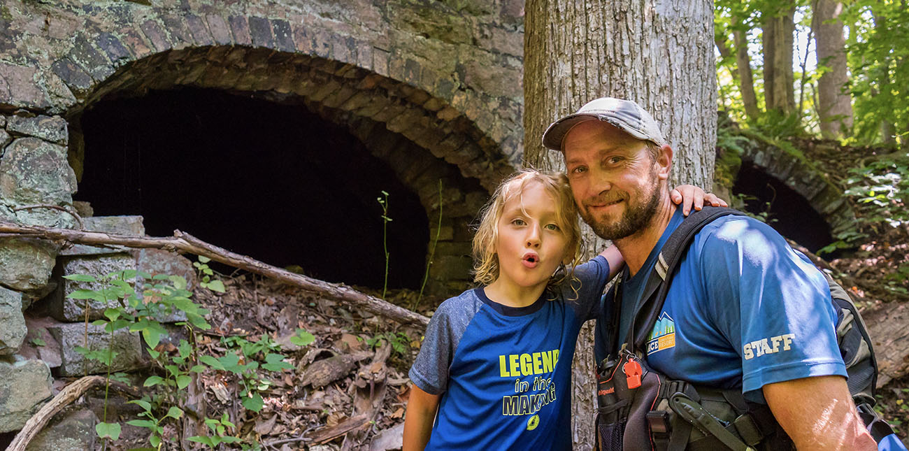 Members of the ACE family visit abandoned coke mines and historic coal mining ruins in the New River Gorge in Southern West Virginia.
