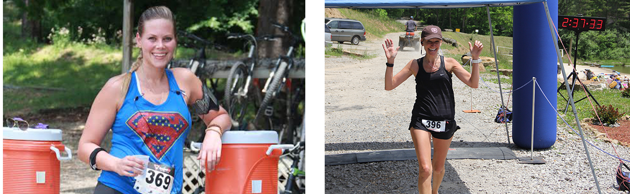 Runners stay hydrated at the Wonderland Mountain Challenge trail run race at ACE Adventure Resort in the New River Gorge.