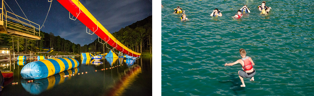 Swimming, water slides, and jumping from the blob at Wonderland Waterpark at ACE Adventure Resort in Southern West Virginia.