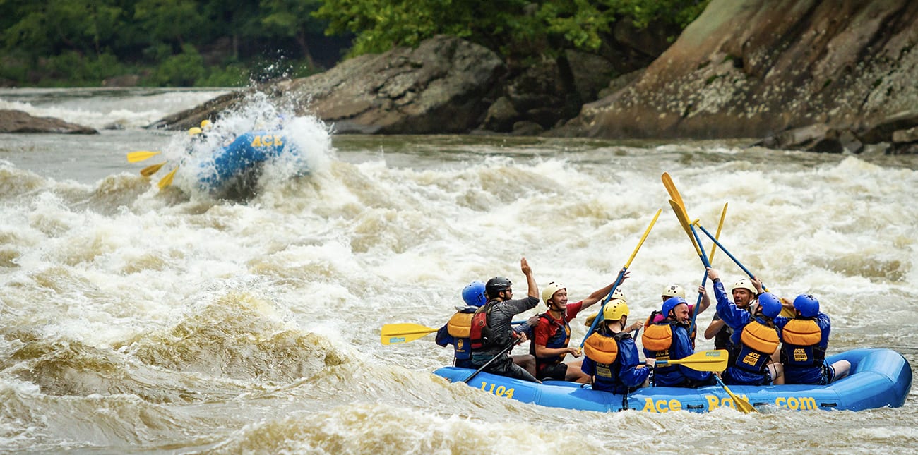 Spring whitewater rafting on the Lower New River with ACE Adventure Resort in West Virginia.