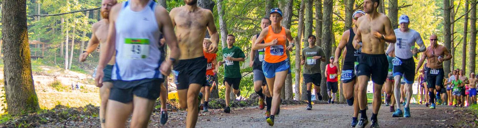 Runners take off at the start of the New River Gorgeous trail race.