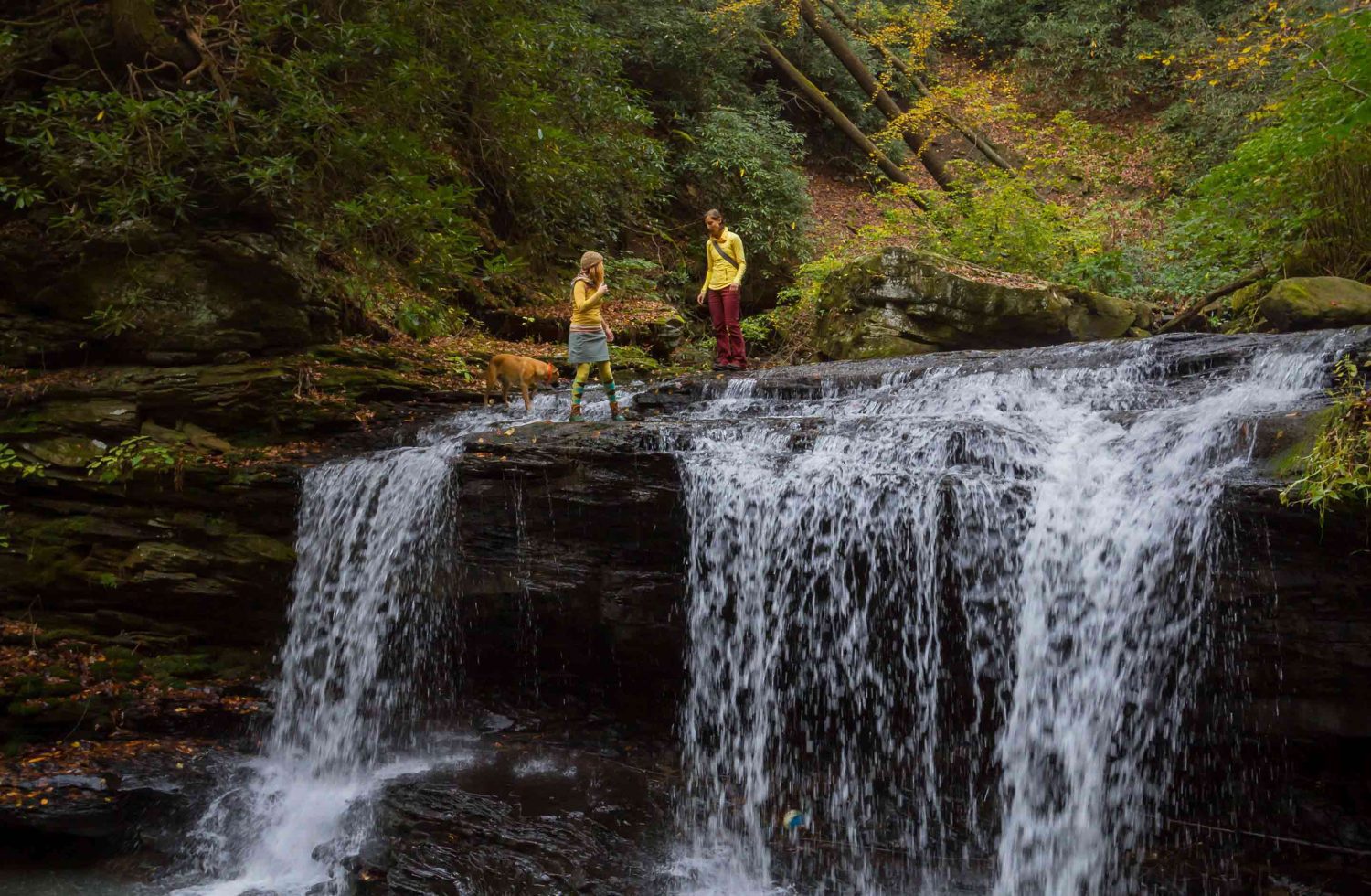 Waterfall photo taken during a guided hike for boots and boats overnight package