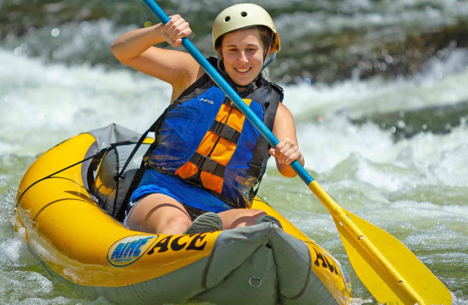 Guest enjoys kayaking on the river