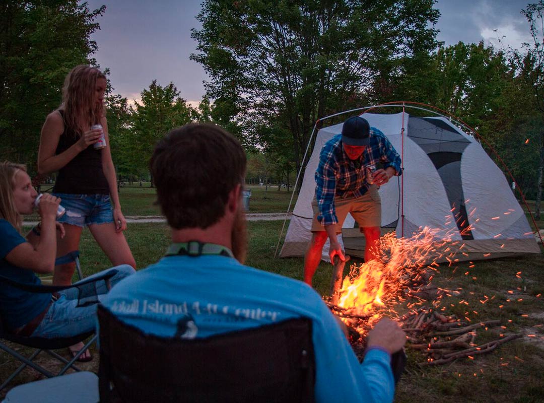 campers around a fire