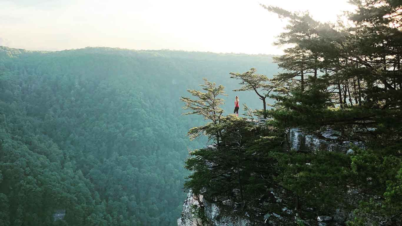 Hiker at Endless Wall Trail