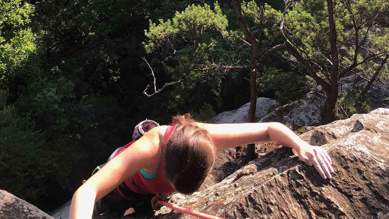 Climber at Endless Wall Trail