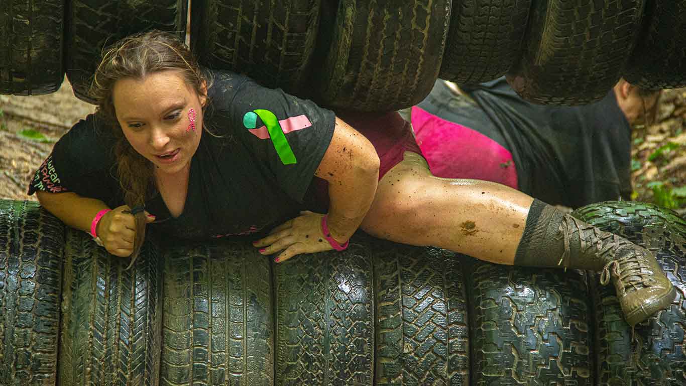 Guest participating in Gritty Chix Mud Run