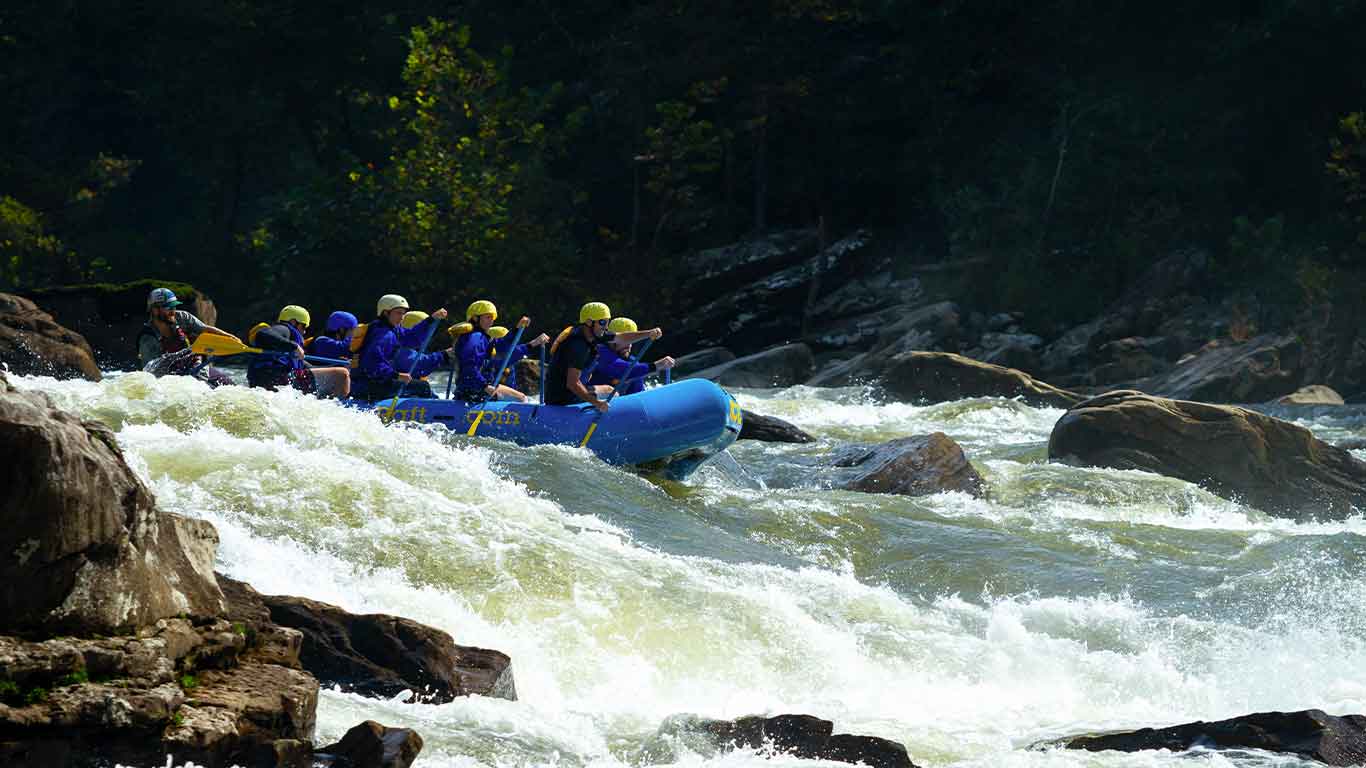 Rafters on a trip during fall gauley season
