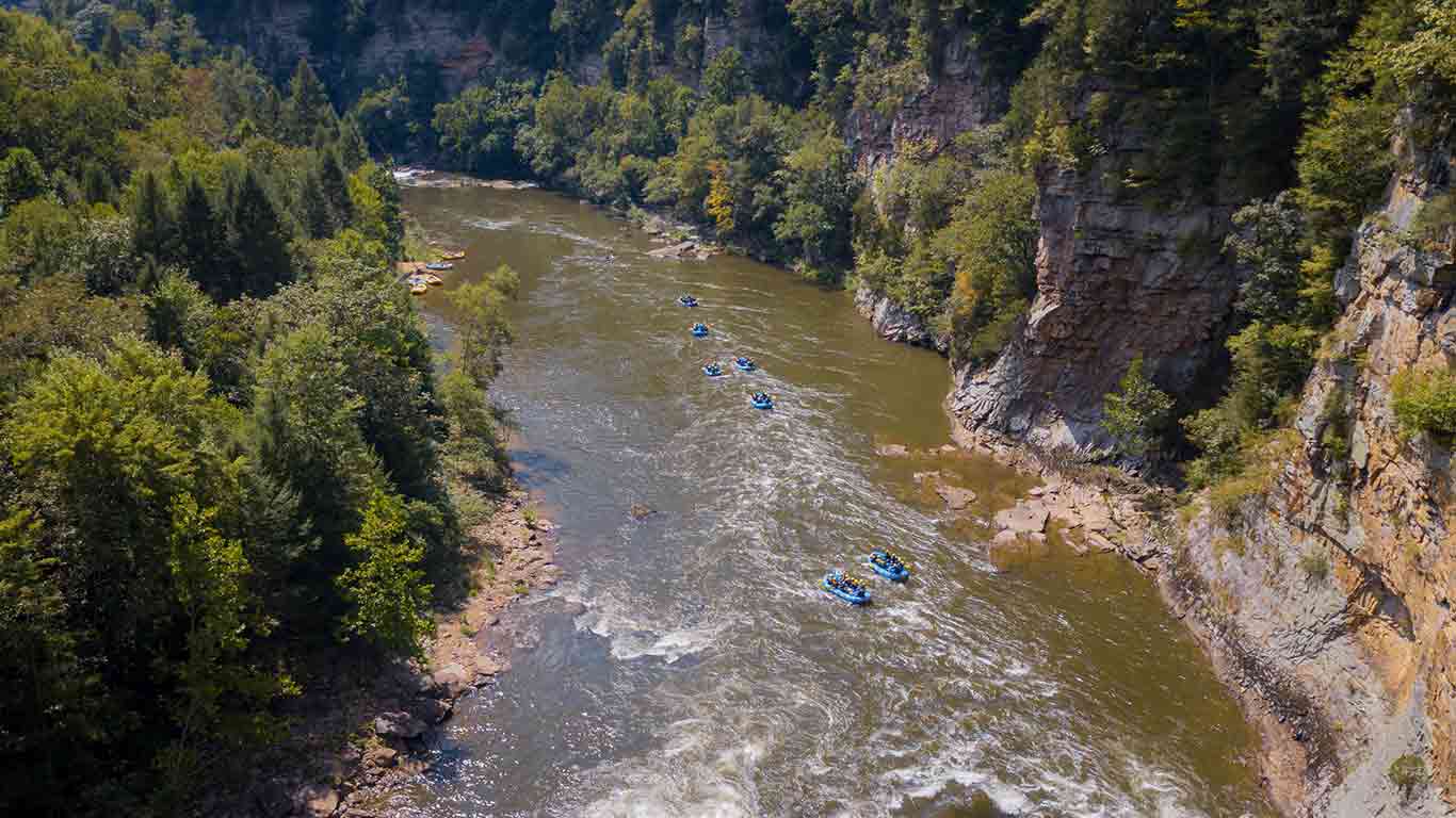 Drone shot of the Lower Gauley