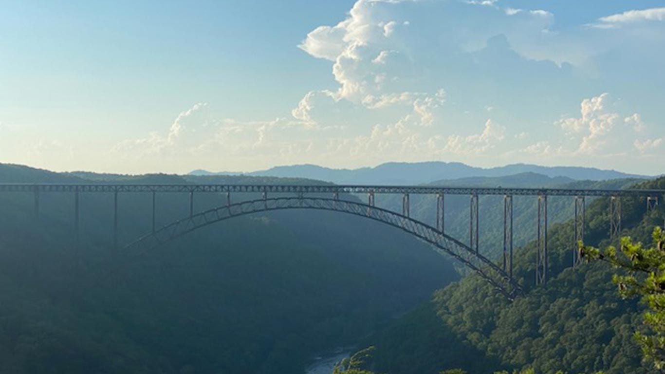 View of the New River Gorge Bridge from Long Point Trail