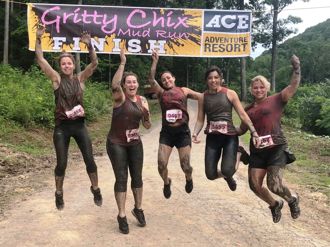 Gritty Chix runners at the finish line