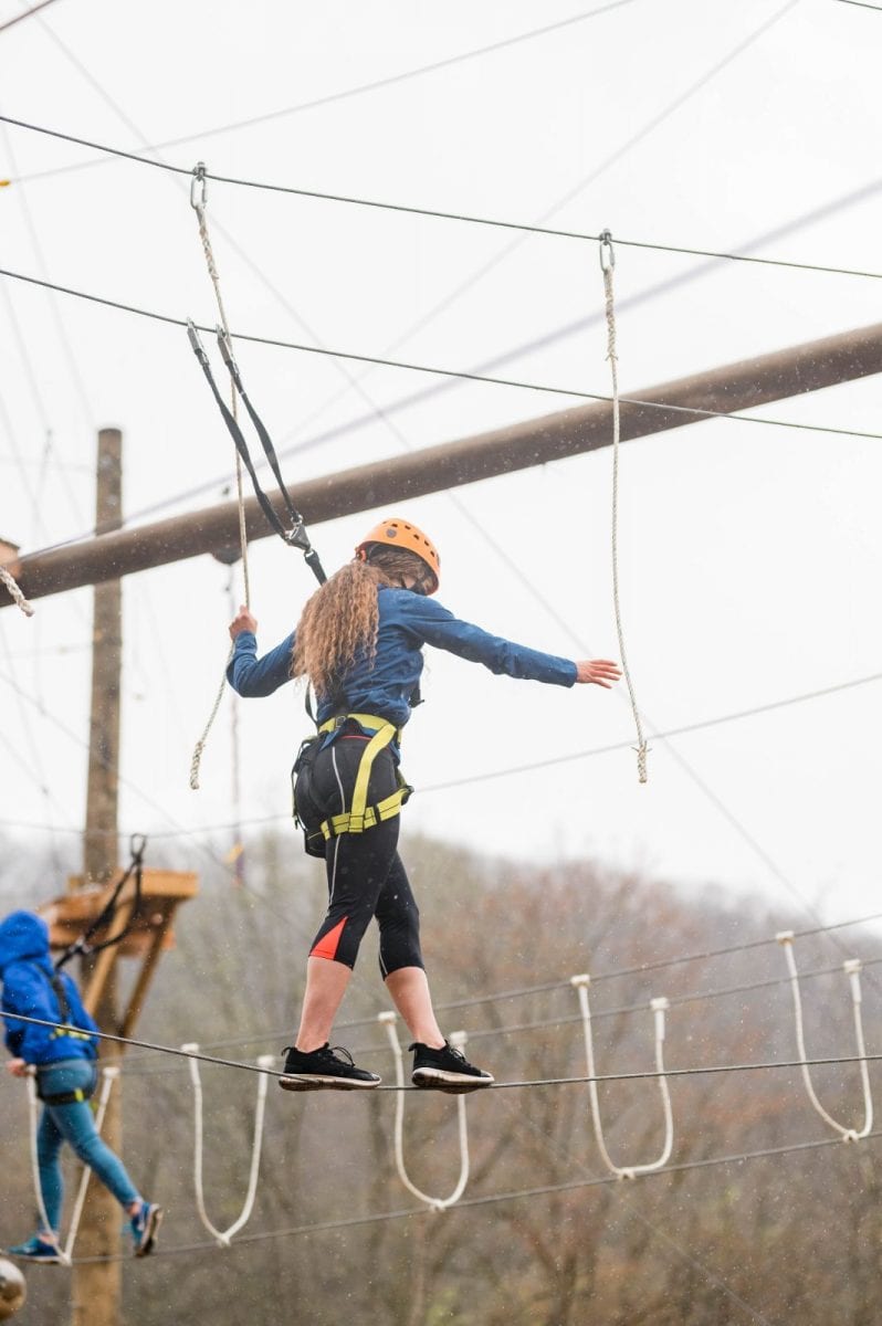 Guest on aerial park