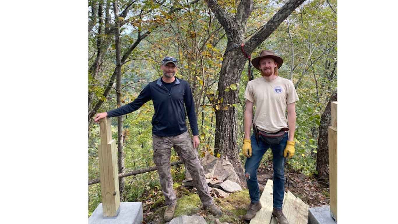 Josh Sapio and Dylan Long-Cook working on new deck