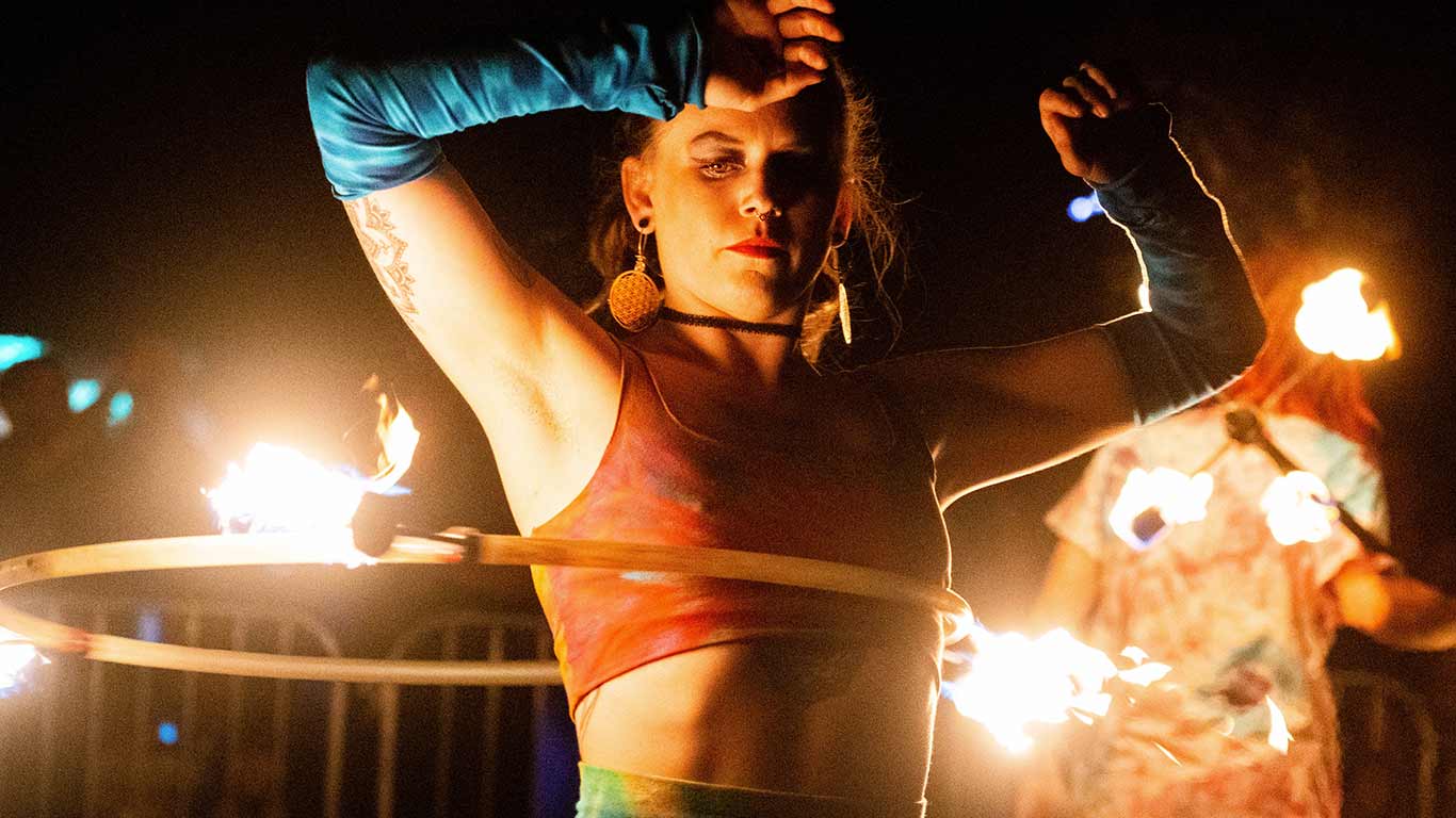 Fire performer at Mountain Music Festival