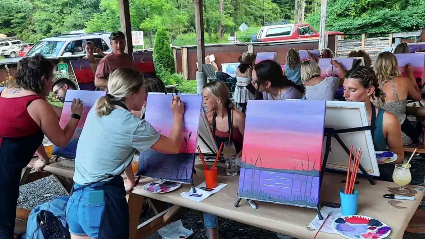 Wild and Wonderful Art Party painting