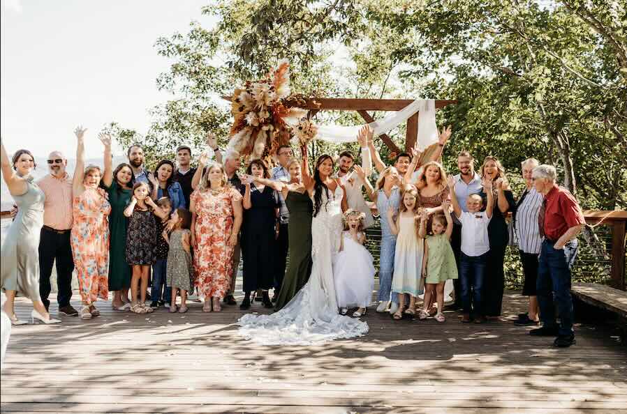 Wedding Party Celebrating After the Ceremony, Southern West Virginia Wedding